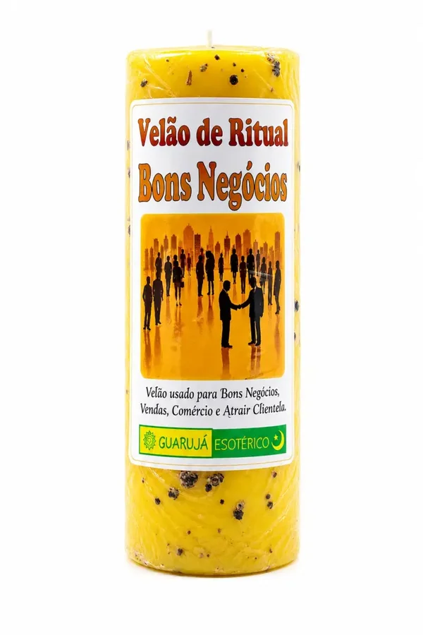 Velão Ritual Bons Negócios – Rituele Kaars voor Goede Zaken & Zakelijk Succes 17x7cm