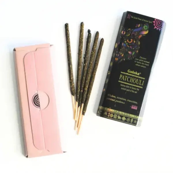 Goloka Patchouli Wierook 8st – Aarding, Sensualiteit & Stressverlichting