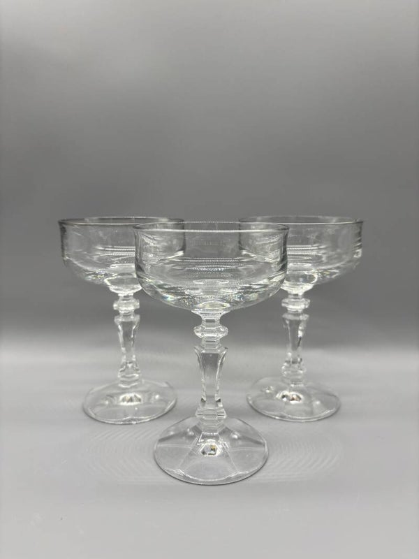 Set coupe glazen zwaar kristal 3 stuks