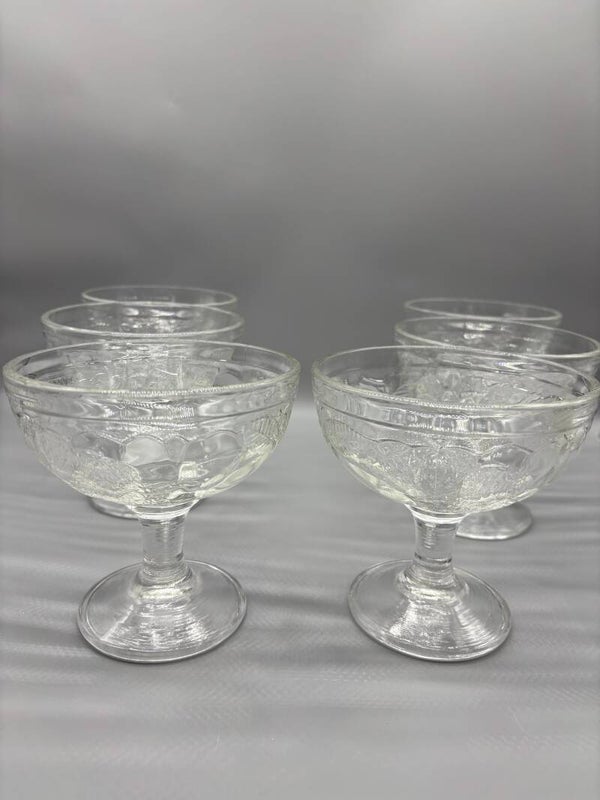 Set vintage ijscoupes fruit 6 stuks France