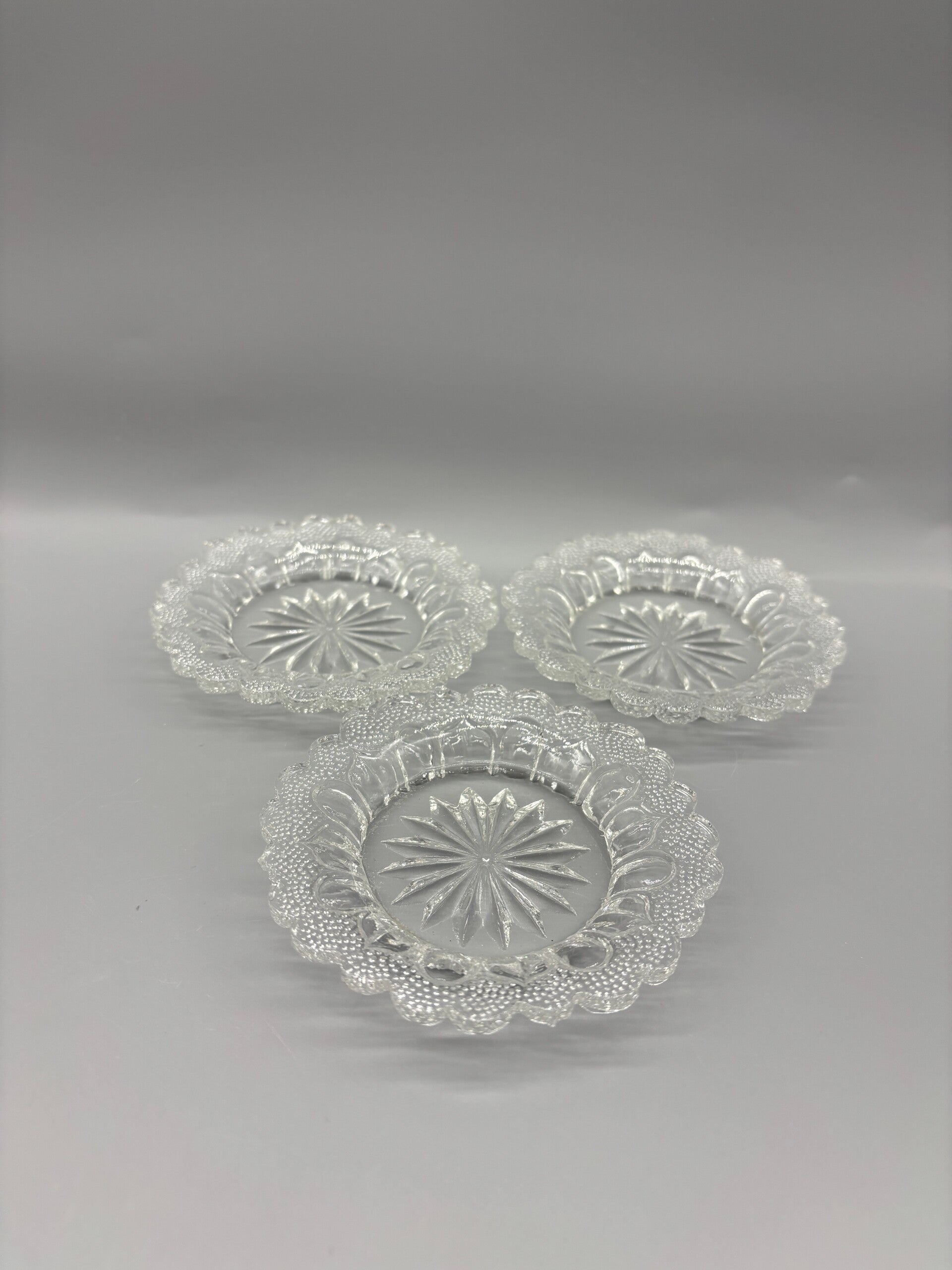 Set onderzetters persglas bloem 3 stuks 50's