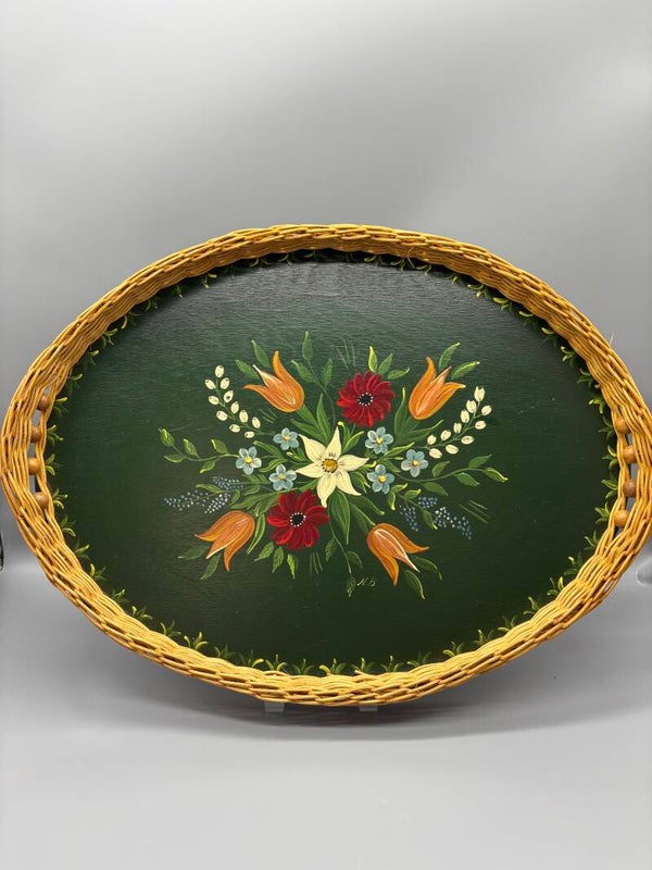 Dienblad Hindeloopen hout en riet