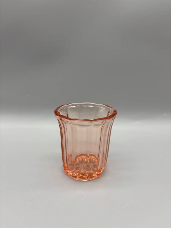 Roze kristallen lepelvaasje 50's