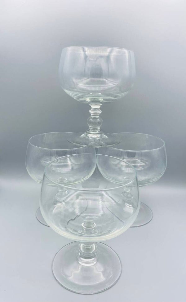 Vintage XL coupe glazen cocktailglazen 4 stuks kristalglas
