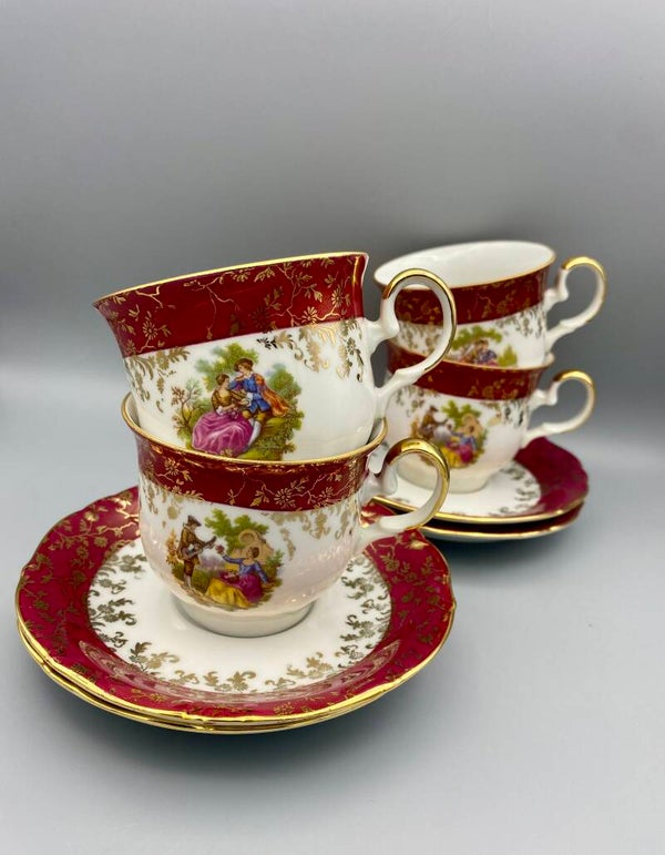 Bavaria Barok kop en schotels 24krt 8 delige set