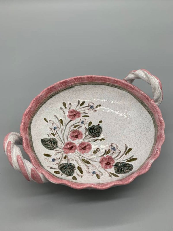 Duits keramiek schaaltje roze handarbeit