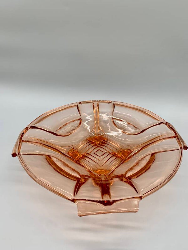 Art Deco Rosaline persglas fruitschaal Walther & Sohne Sigrid