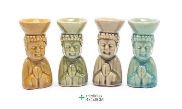 Keramische Wierookhouder Buddha – 4 x 4 x 9 cm (Assorti)