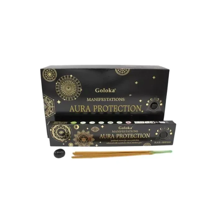 Goloka Manifestation Aura Bescherming Wierook — Patchouli & Zwarte Obsidiaan