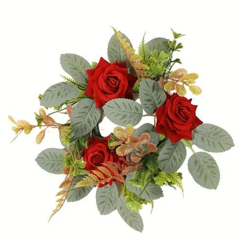 Elegant Artificial Floral Candle Ring