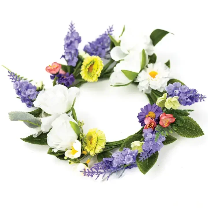 Lilac Flower Crown Candle Ring – Spring Home Decor