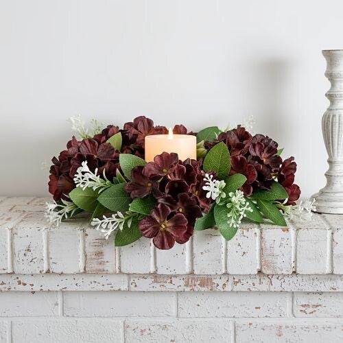 Realistic Hydrangea Wreath Candle Ring