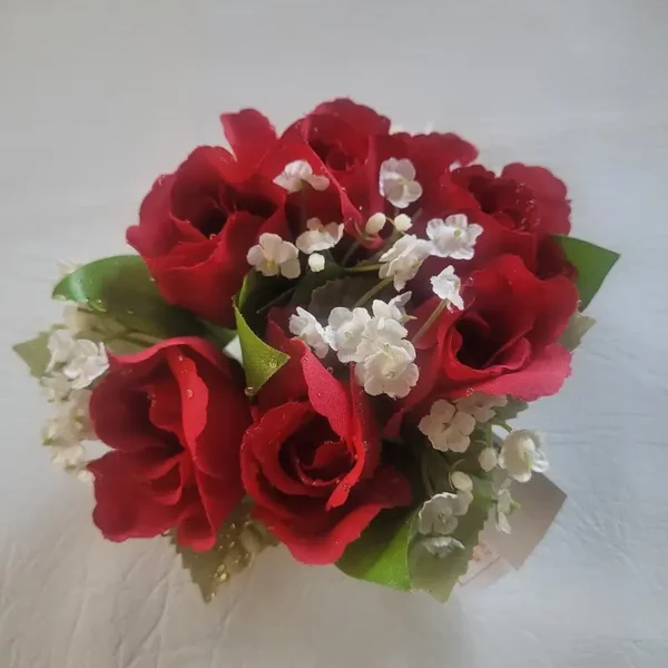 Set of 2 - Small Artificial Rose Candle Ring