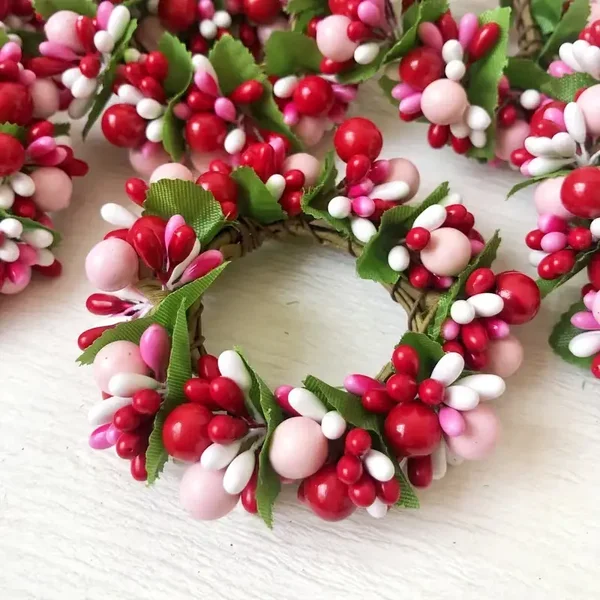 Set of 2 Small Beaded Candle Rings