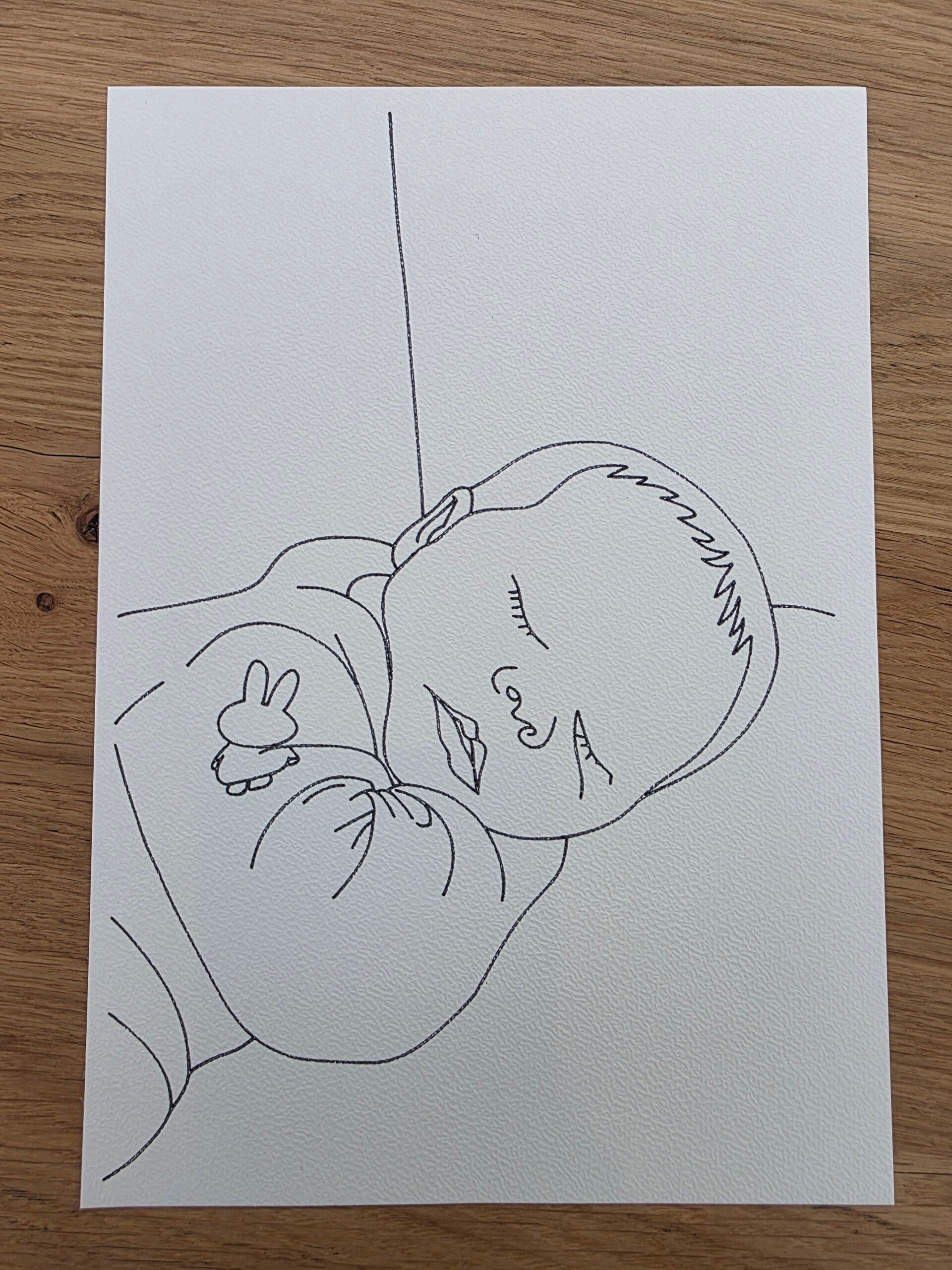 Lijntekening - baby, kind, hond