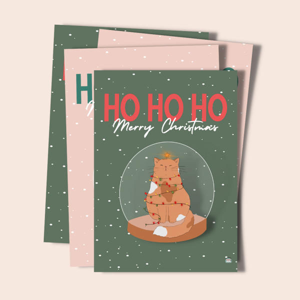 Ho Ho Ho | Dieren | Kerstkaarten | 4 stuks  A6