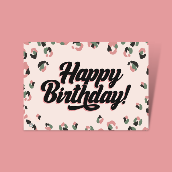 Happy birthday Tiger print | Kaart A6