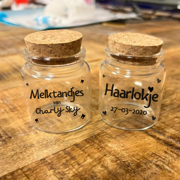 Haarlokje & Melktandjes / Bewaarflesjes