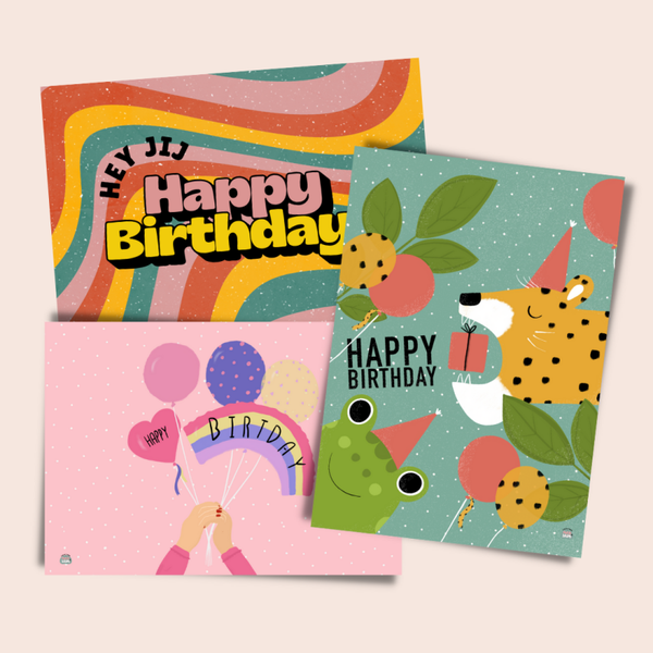 3 Kaarten voordeelpakketje | Dots | Birthday A6