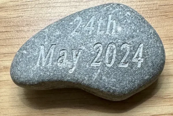 PERSONALISED Engraved Natural River Stone - Wedding / Marriage / Anniversary DATE