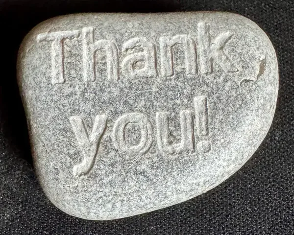 Engraved River Pebble - THANK YOU