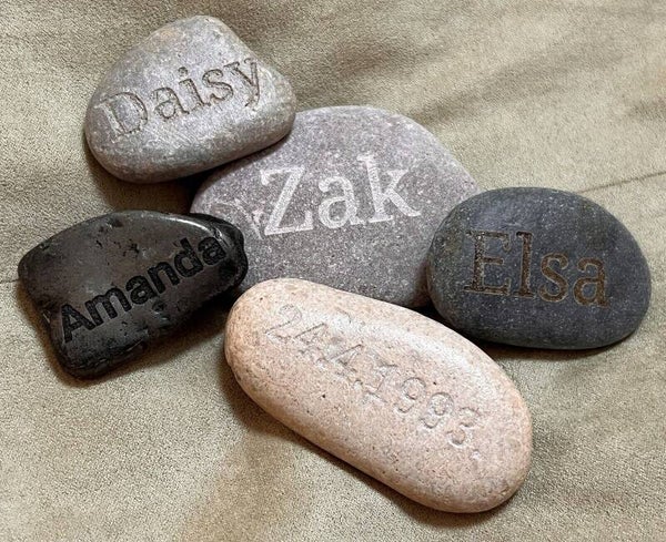 PERSONALISED Engraved Name / Date Memory / Memorial River Pebble