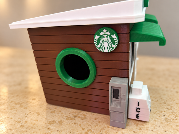 3D geprint Starbucks vogelhuisje