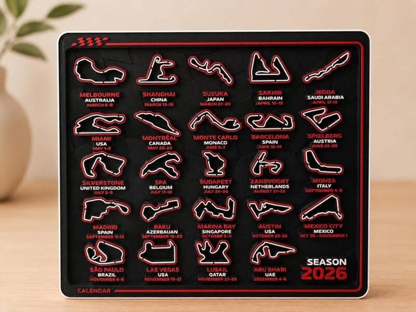 3D geprint formule 1 kalender
