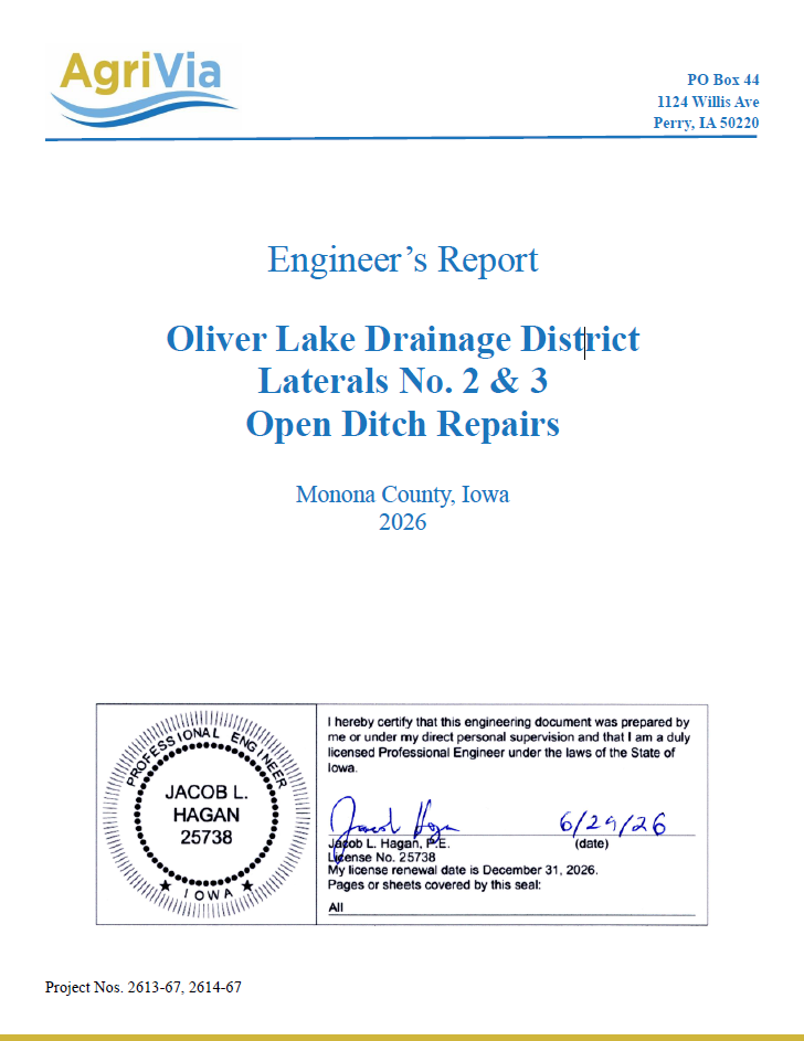 Drainage District Engineer's Report