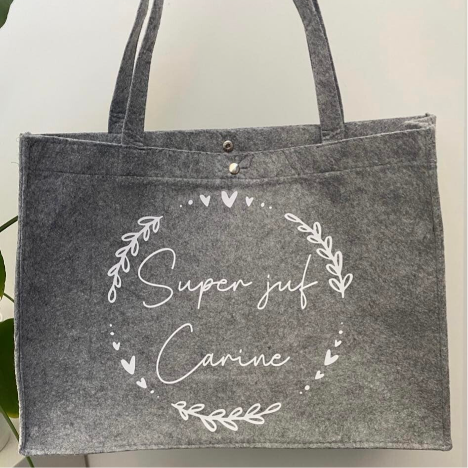 Vilten tas - super juf / meester