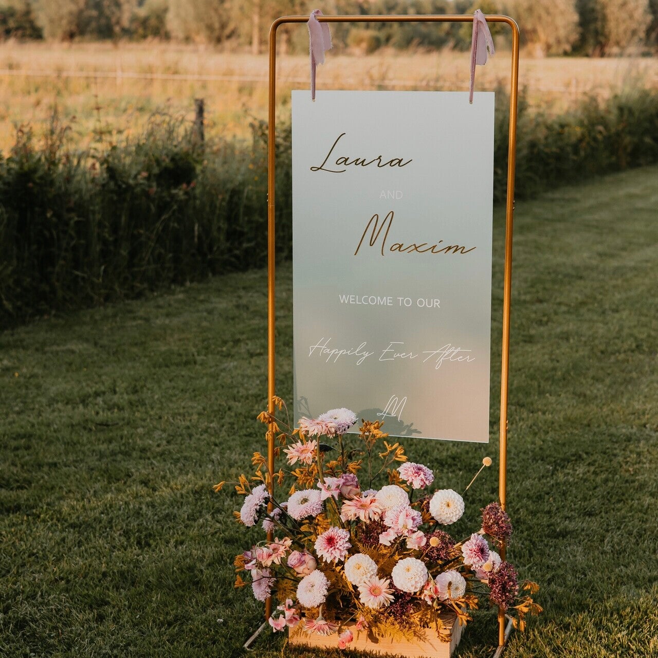 Welkomstbord hangend