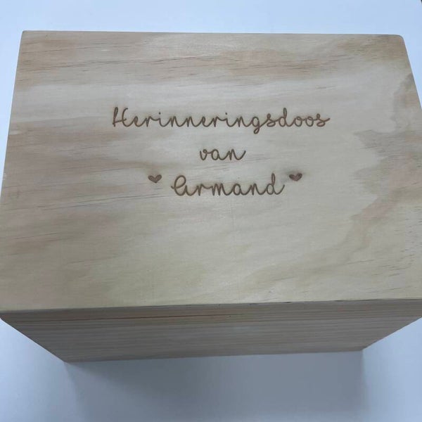 Herinneringsdoos gegraveerd
