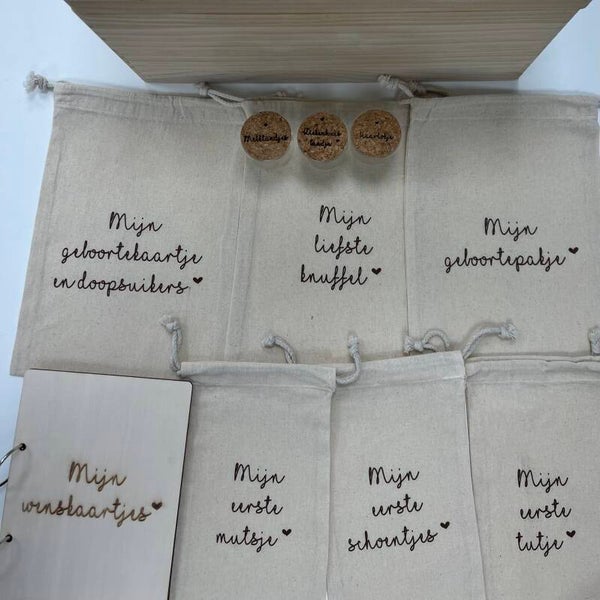 Bewaarzakjes en glazen potjes set
