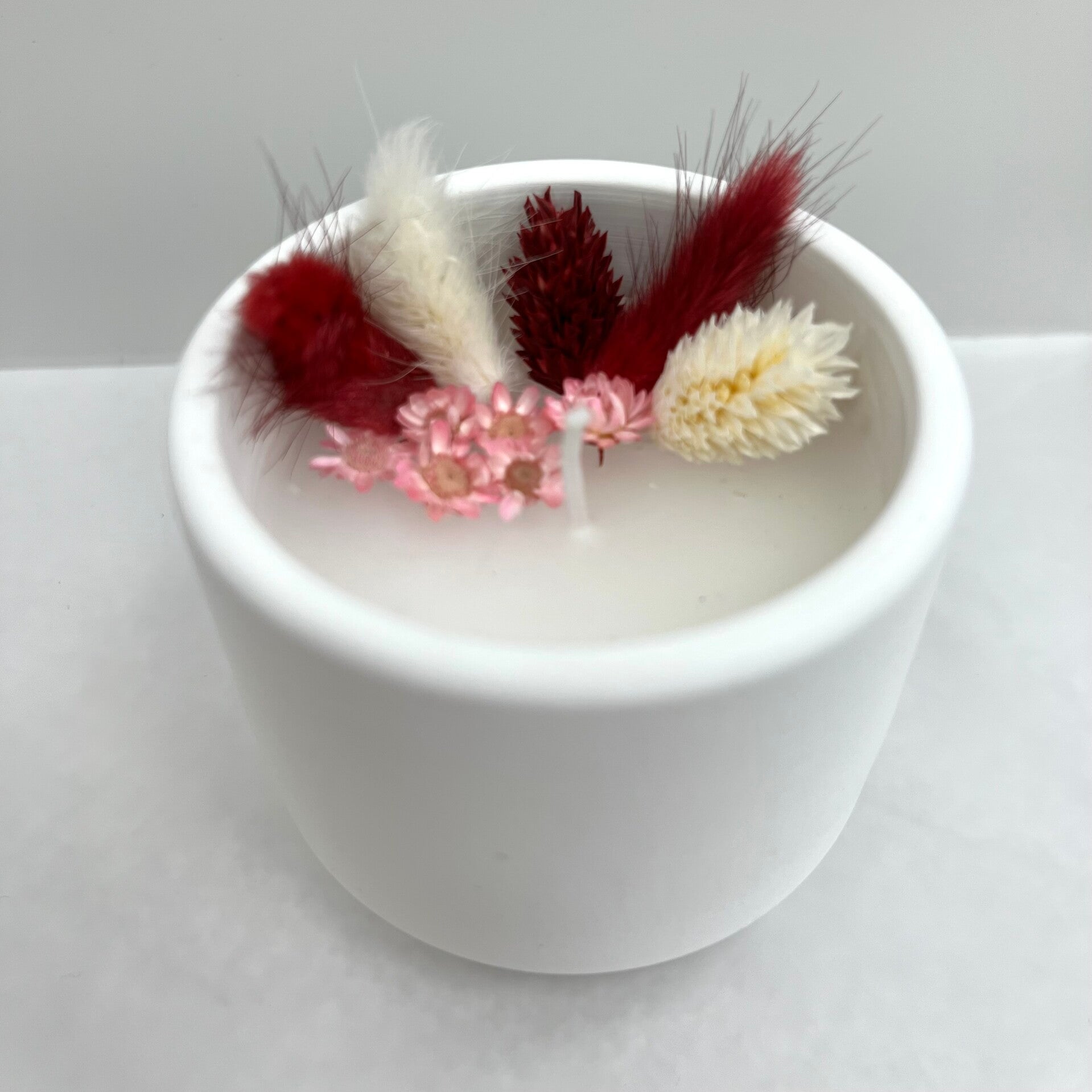 Kaarsje met droogbloemen -  set 6 stuks