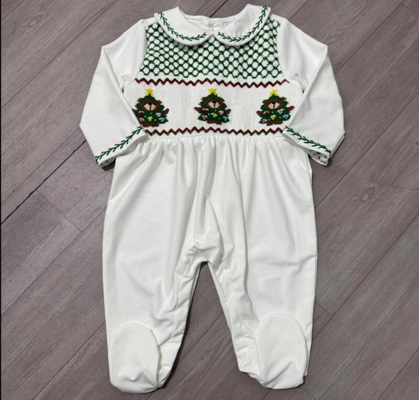 Boys smock baby grow Christmas