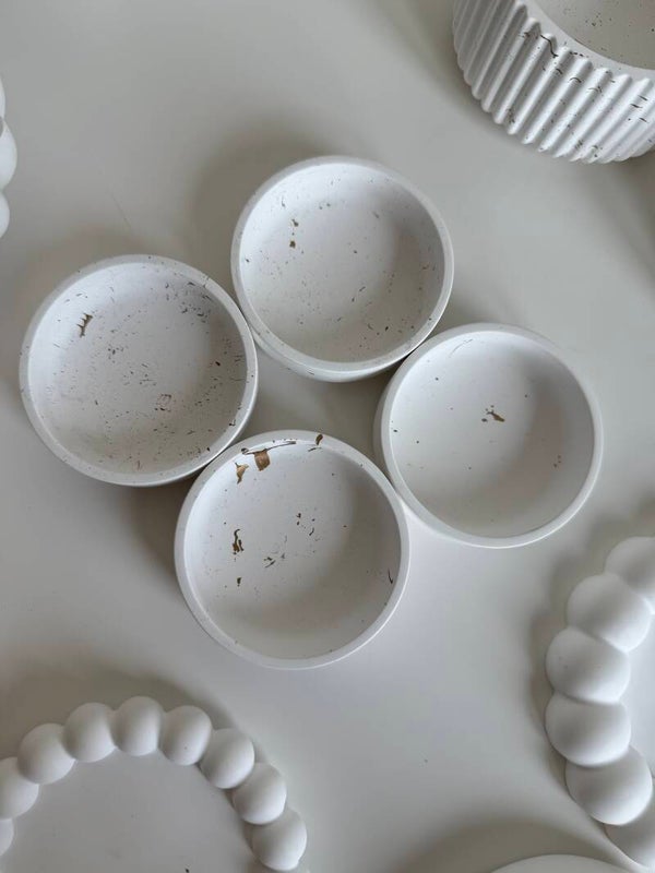 Mini potjes, per set (2x) | wit/crème / marmer