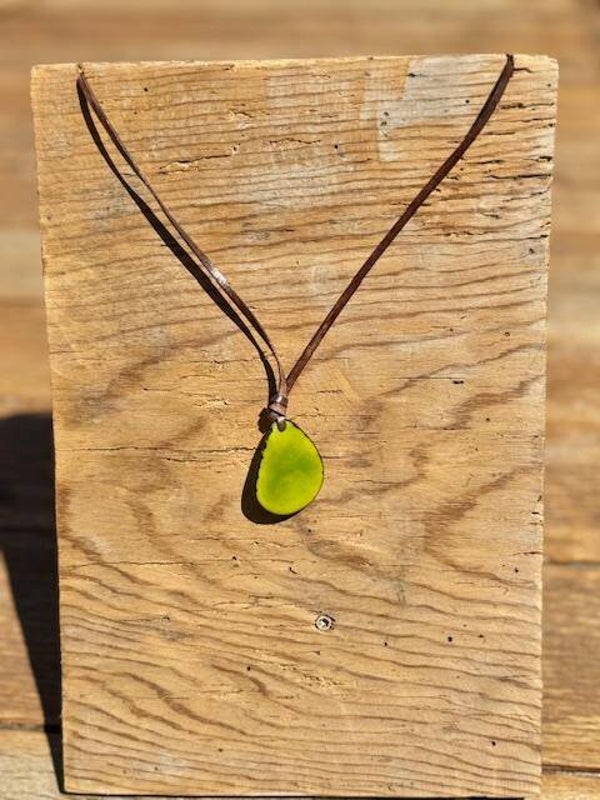 Tagua Green Pendant
