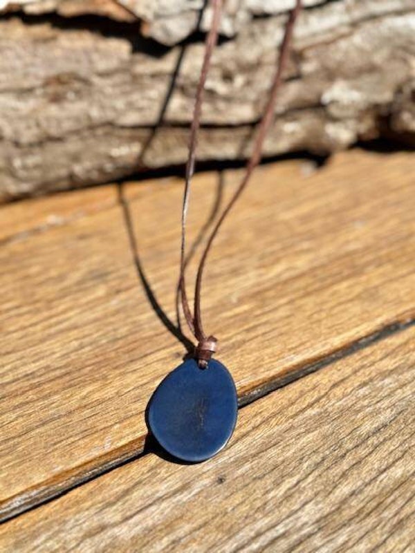 Blue Tagua Pendant