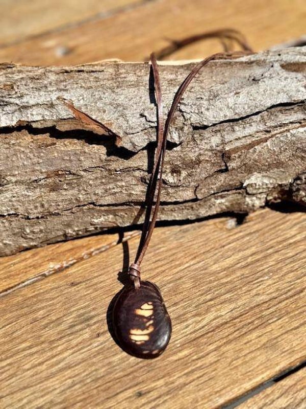 Tagua Natural and Brown Pendant