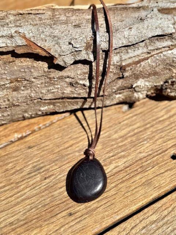 Tagua Pendant Brown and Purple