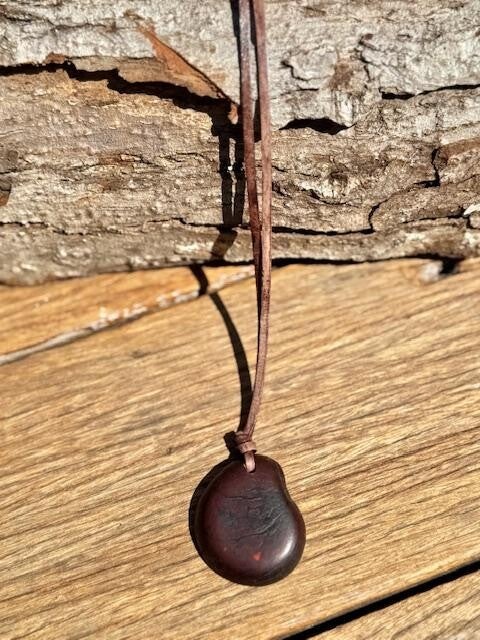 Tagua Pendant Brown and Orange