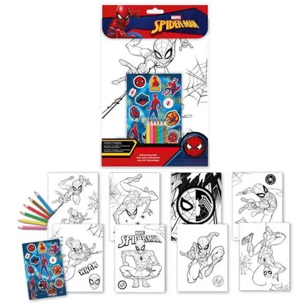 Set De Coloriage Spîderman + Stickers