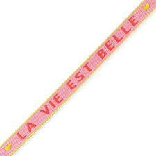 Lintarmbandje la vie est belle roze