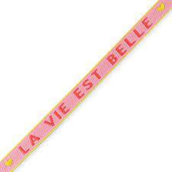 Lintarmbandje la vie est belle roze