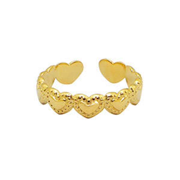 Verstelbare ring heart (goud)