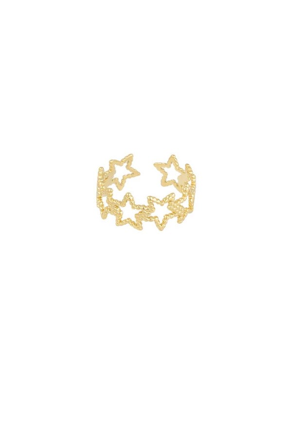 Verstelbare ring star (goud)