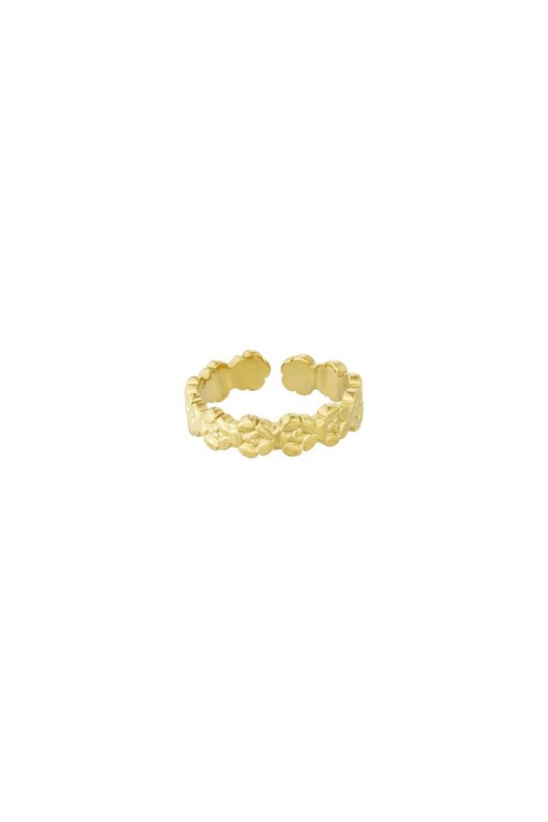 Verstelbare ring flower small (goud)