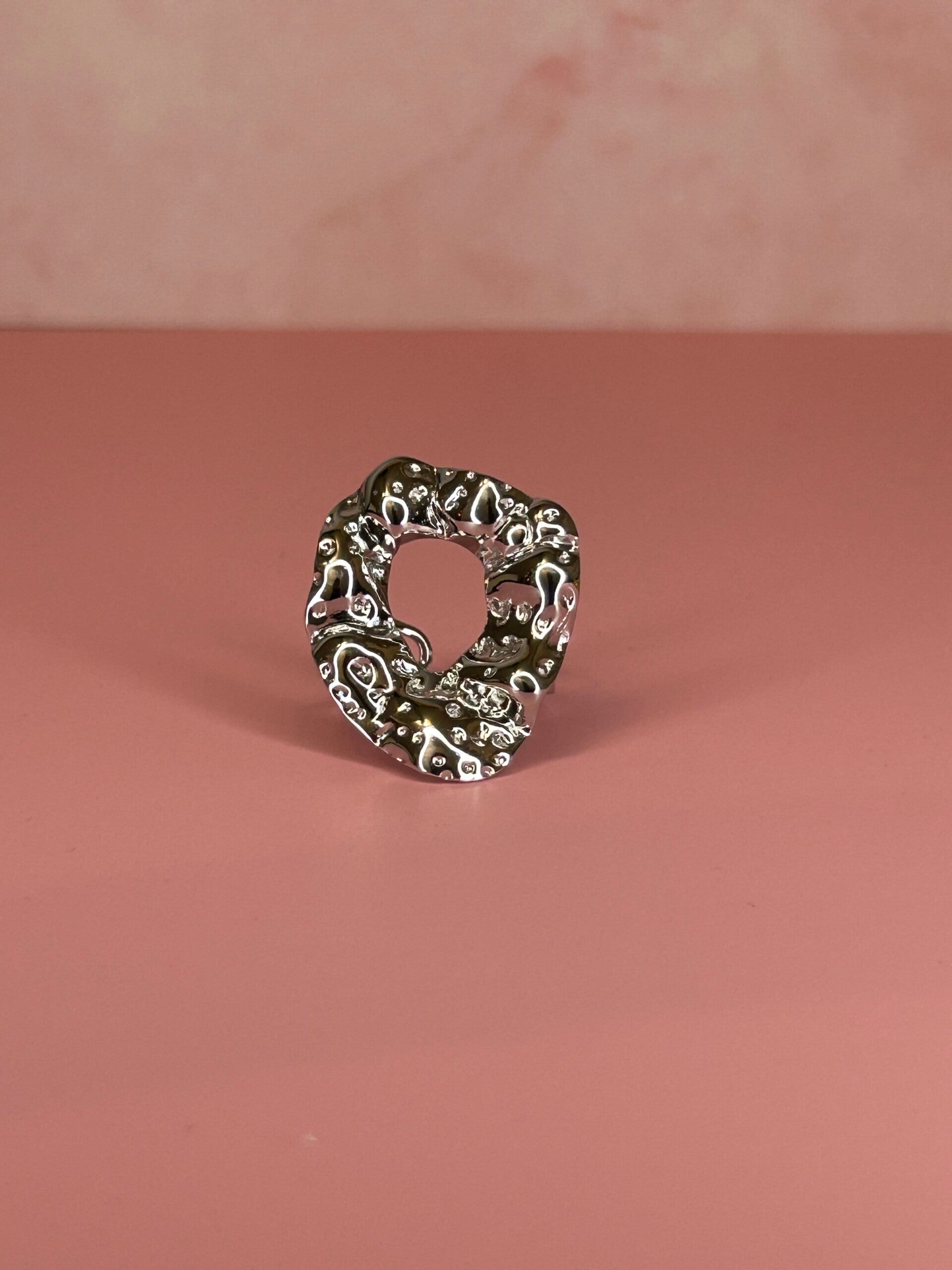 Verstelbare ring ronde vorm (zilver)