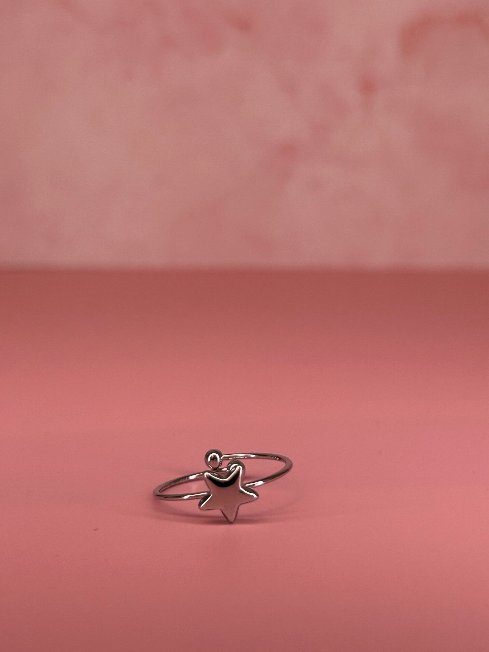 Verstelbare ring ster (zilver)