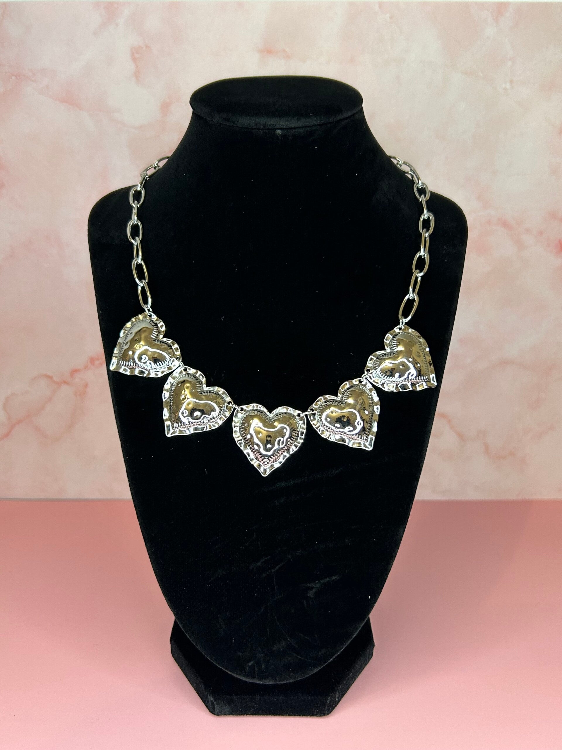 Ketting statement hart (zilver)